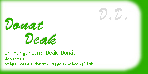 donat deak business card